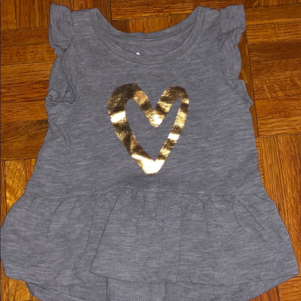 Circo grey with gold heart sleeveless shirt